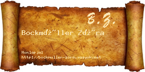 Bockmüller Zóra névjegykártya